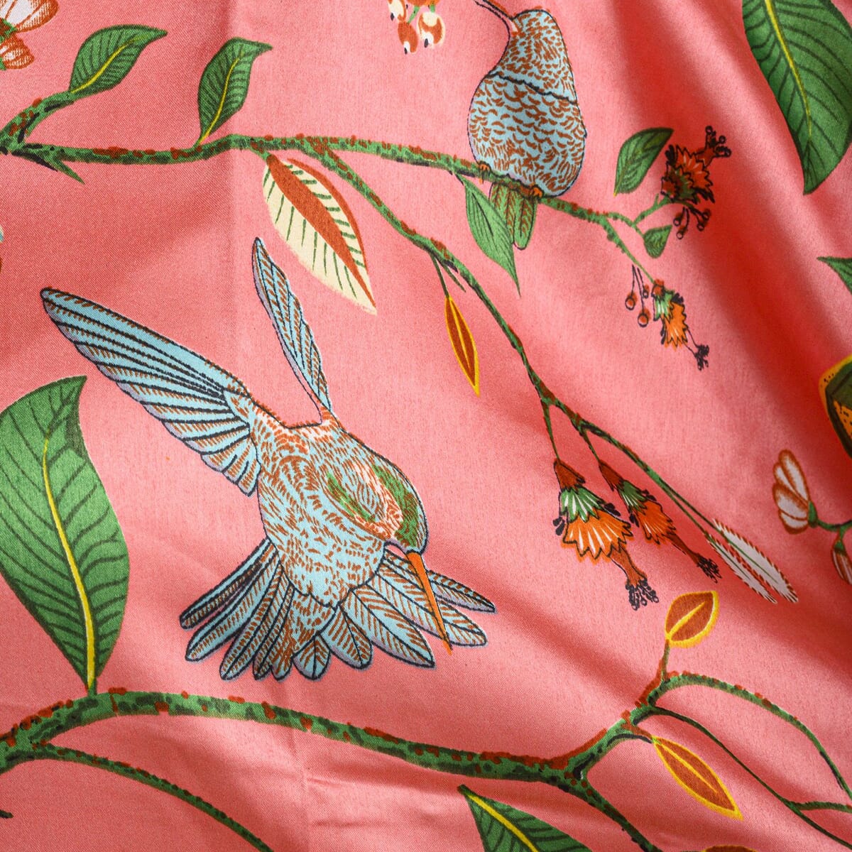 Value Buy Winlar Pink Floral Long Satin Kaftan - One Size Fits Most image number 2