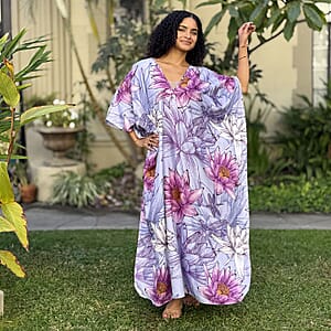 Winlar Lilac Long Microfiber Kaftan - One Size Fits Most