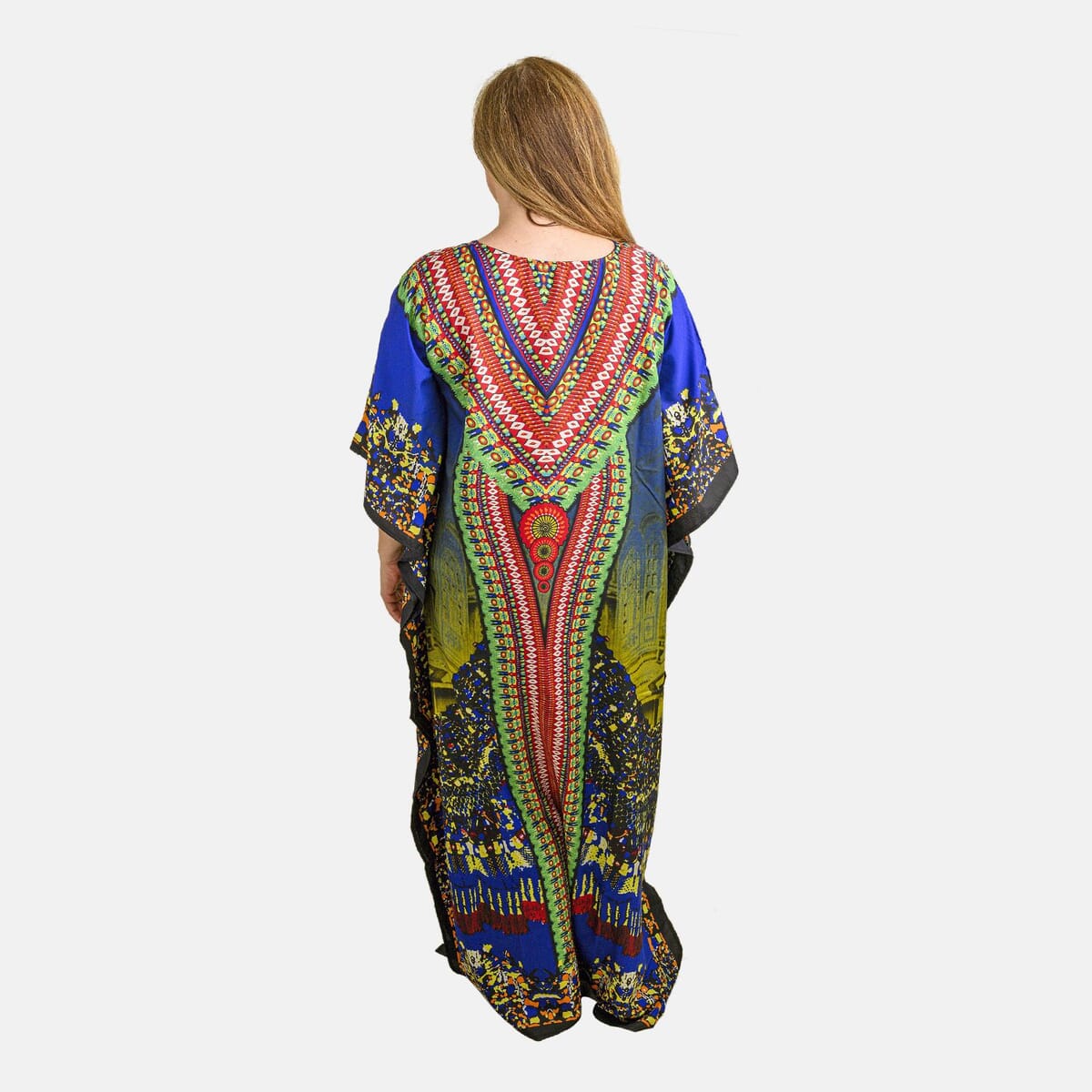 Winlar Multi Baroque Long Microfiber Kaftan - One Size Fits Most image number 1