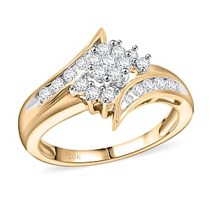 NY Closeout White Diamond 0.50 ctw Ring in 10K Yellow Gold (Size 6.0)