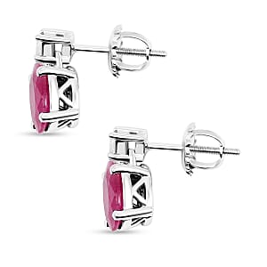 Certified & Appraised Rhapsody AAAA Montepuez Ruby and E-F VS Diamond 1.80 ctw Earrings in 950 Platinum 