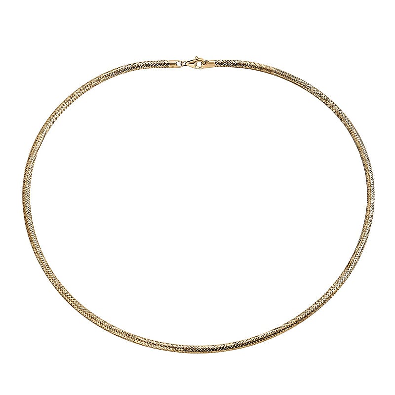 Snake Textured Chain Necklace in 10K Yellow Gold 3.10 Grams 18 Inches