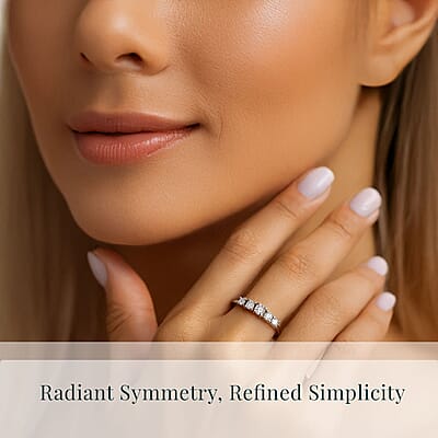 Luxuriant Lab Grown Diamond G-H SI 0.20 ctw Ring in Rhodium Over Sterling Silver (Size 10.0)