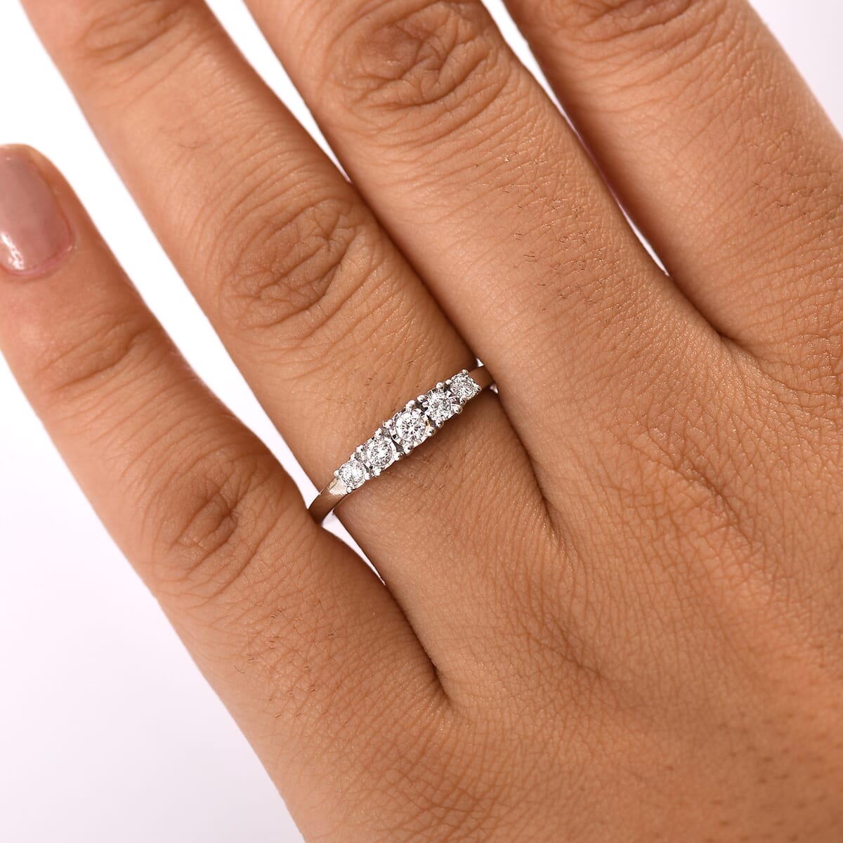 Luxuriant Lab Grown Diamond G-H SI 0.20 ctw Ring in Rhodium Over Sterling Silver (Size 10.0) image number 2