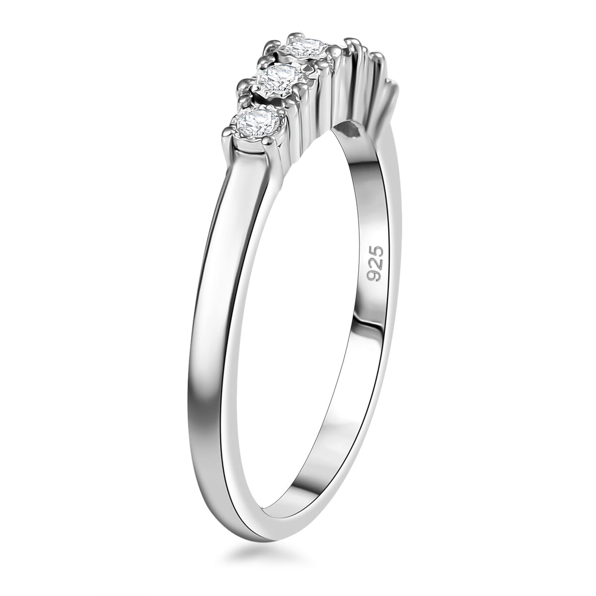 Luxuriant Lab Grown Diamond G-H SI 0.20 ctw Ring in Rhodium Over Sterling Silver (Size 10.0) image number 3