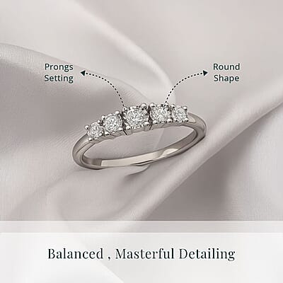 Luxuriant Lab Grown Diamond G-H SI 0.20 ctw Ring in Rhodium Over Sterling Silver (Size 10.0)