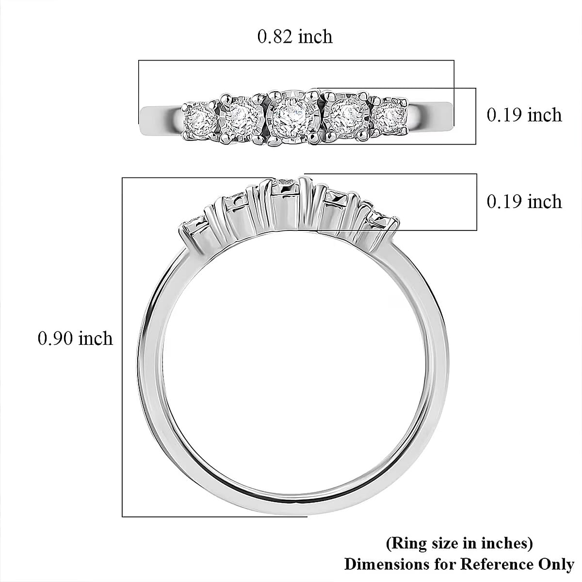Luxuriant Lab Grown Diamond G-H SI 0.20 ctw Ring in Rhodium Over Sterling Silver (Size 10.0) image number 6