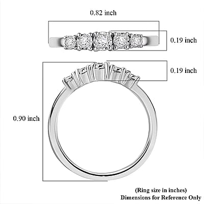 Luxuriant Lab Grown Diamond G-H SI 0.20 ctw Ring in Rhodium Over Sterling Silver (Size 10.0)
