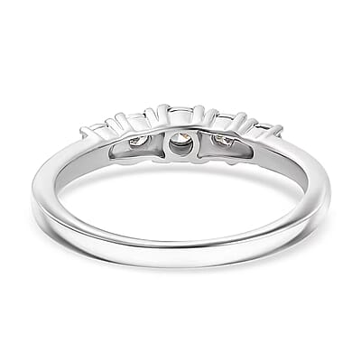 Luxuriant Lab Grown Diamond G-H SI 0.20 ctw Ring in Rhodium Over Sterling Silver (Size 10.0)
