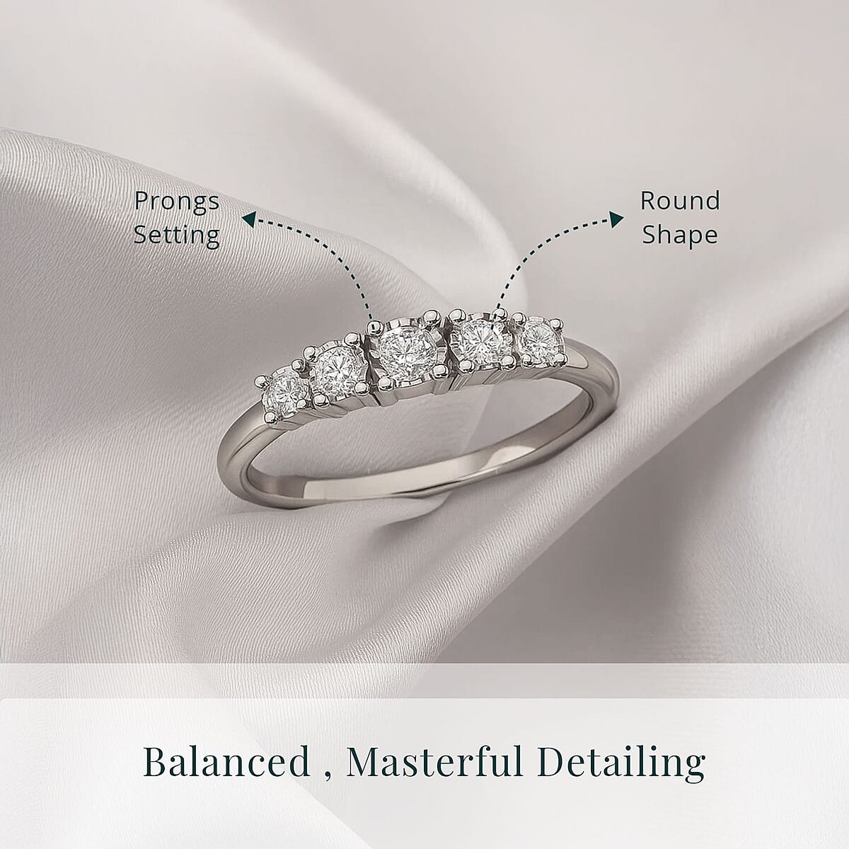 Luxuriant Lab Grown Diamond G-H SI 0.20 ctw Ring in Rhodium Over Sterling Silver (Size 8.0) image number 4