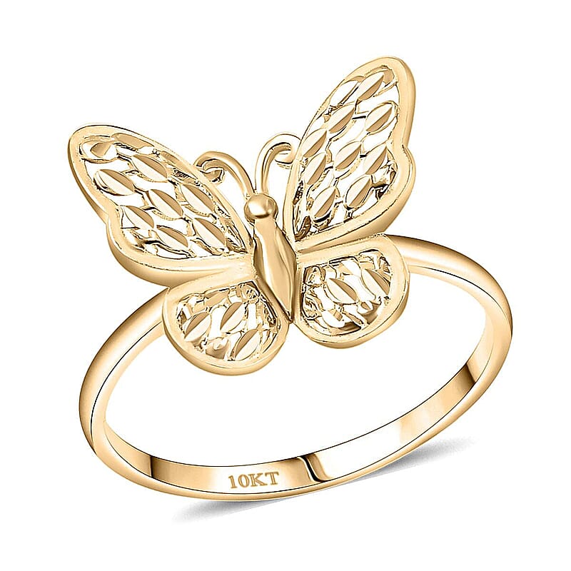 Butterfly Ring in 10K Yellow Gold (Size 10.0) 2.30 Grams