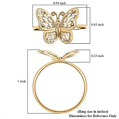 Butterfly Ring in 10K Yellow Gold (Size 10.0) 2.30 Grams