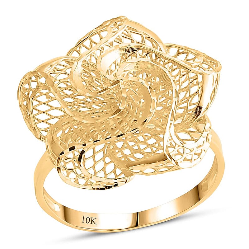 Blooming Flower Ring in 10K Yellow Gold (Size 10.0) 2.30 Grams