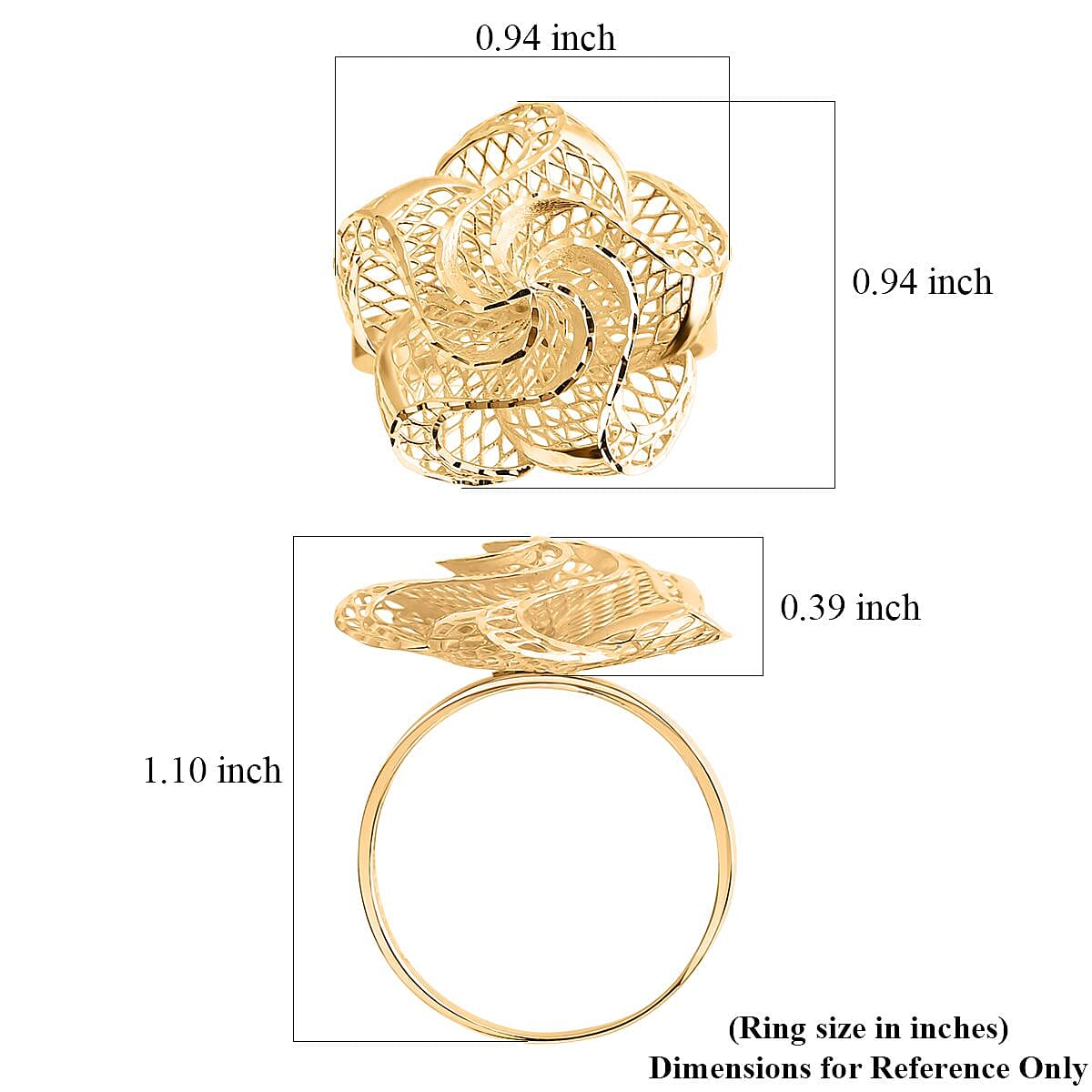 Blooming Flower Ring in 10K Yellow Gold (Size 10.0) 2.30 Grams image number 2