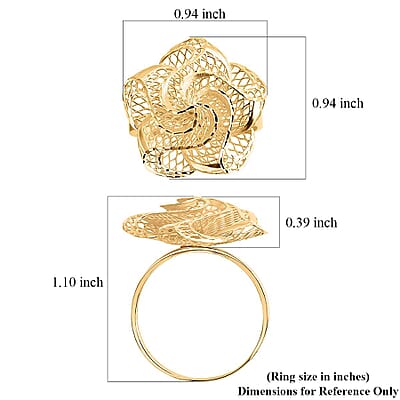 Blooming Flower Ring in 10K Yellow Gold (Size 10.0) 2.30 Grams