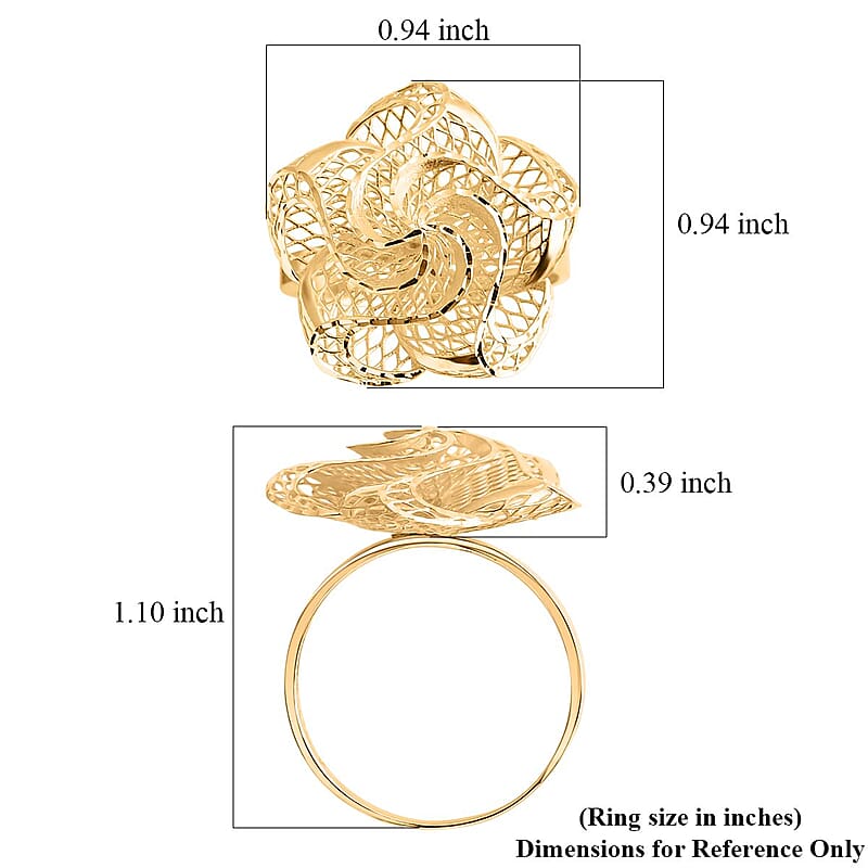 Blooming Flower Ring in 10K Yellow Gold (Size 6.0) 2.30 Grams