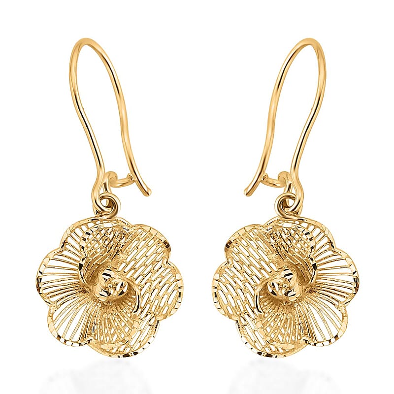 Blooming Flower Earrings in 10K Yellow Gold 1.25 Grams