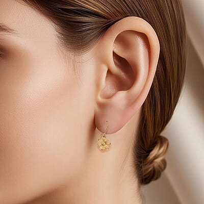 Blooming Flower Earrings in 10K Yellow Gold 1.25 Grams