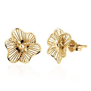Blooming Flower Earrings in 10K Yellow Gold 1.40 Grams