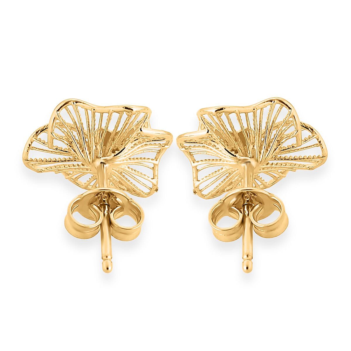 Blooming Flower Earrings in 10K Yellow Gold 1.40 Grams image number 3