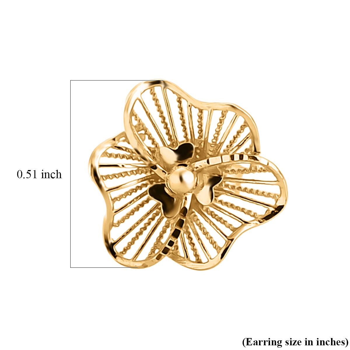 Blooming Flower Earrings in 10K Yellow Gold 1.40 Grams image number 5