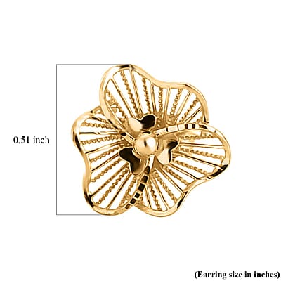 Blooming Flower Earrings in 10K Yellow Gold 1.40 Grams