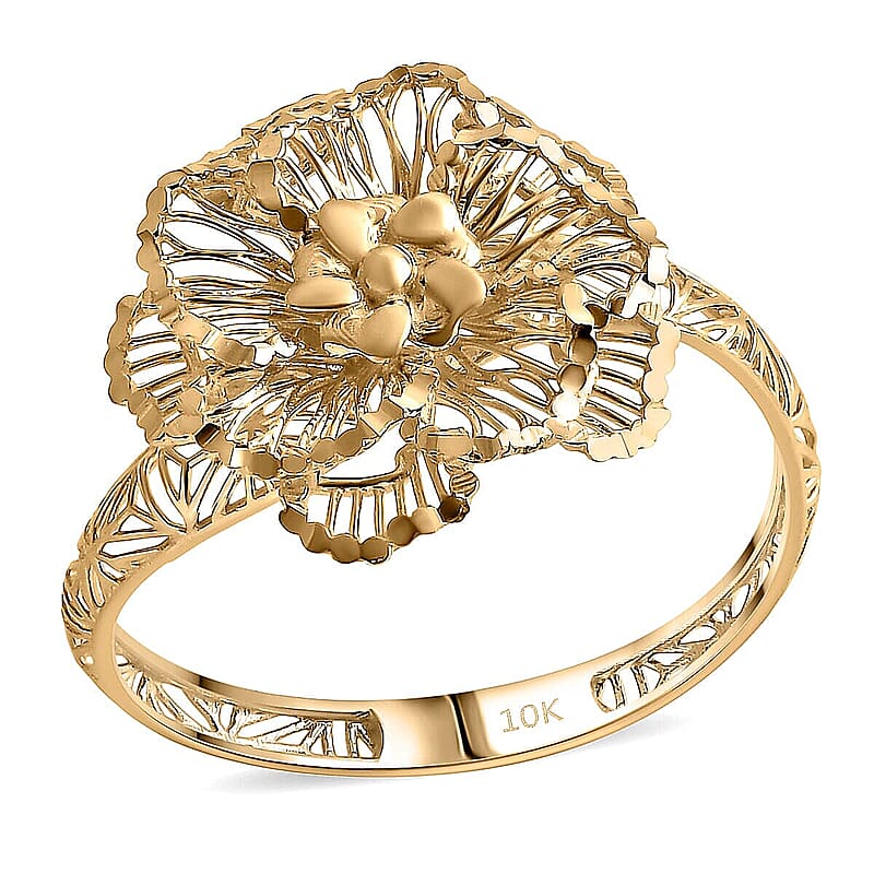 10K Yellow Gold Floral Ring 1.60 Grams(Size 10.0)