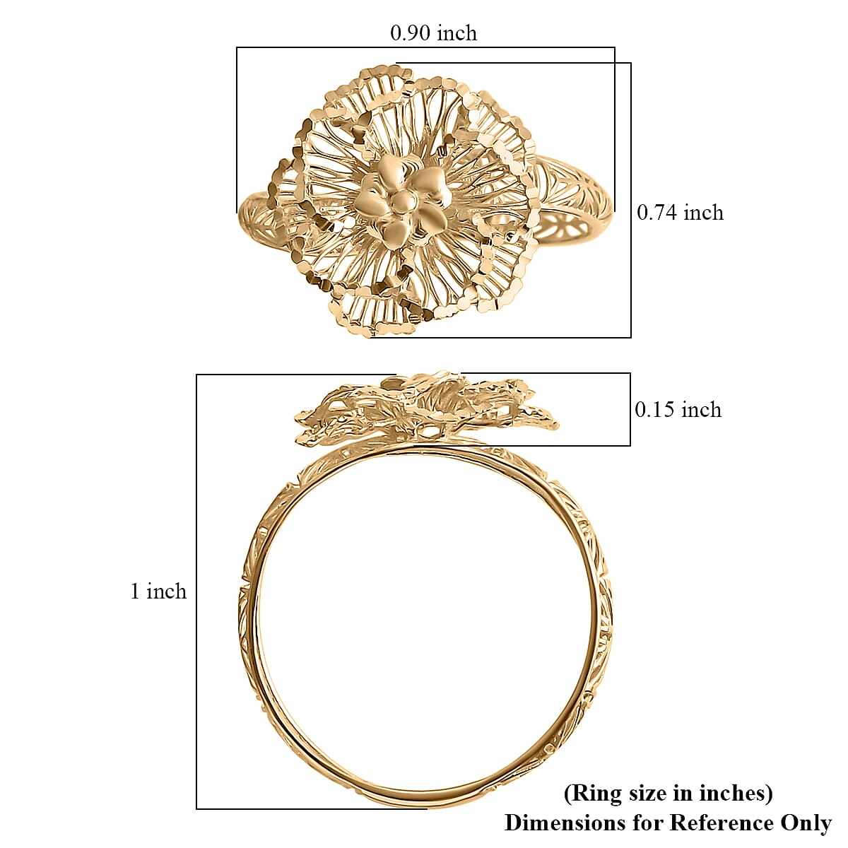 Blooming Floral Ring in 10K Yellow Gold (Size 10.0) 1.60 Grams image number 5