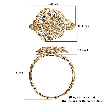 10K Yellow Gold Floral Ring 1.60 Grams(Size 10.0)