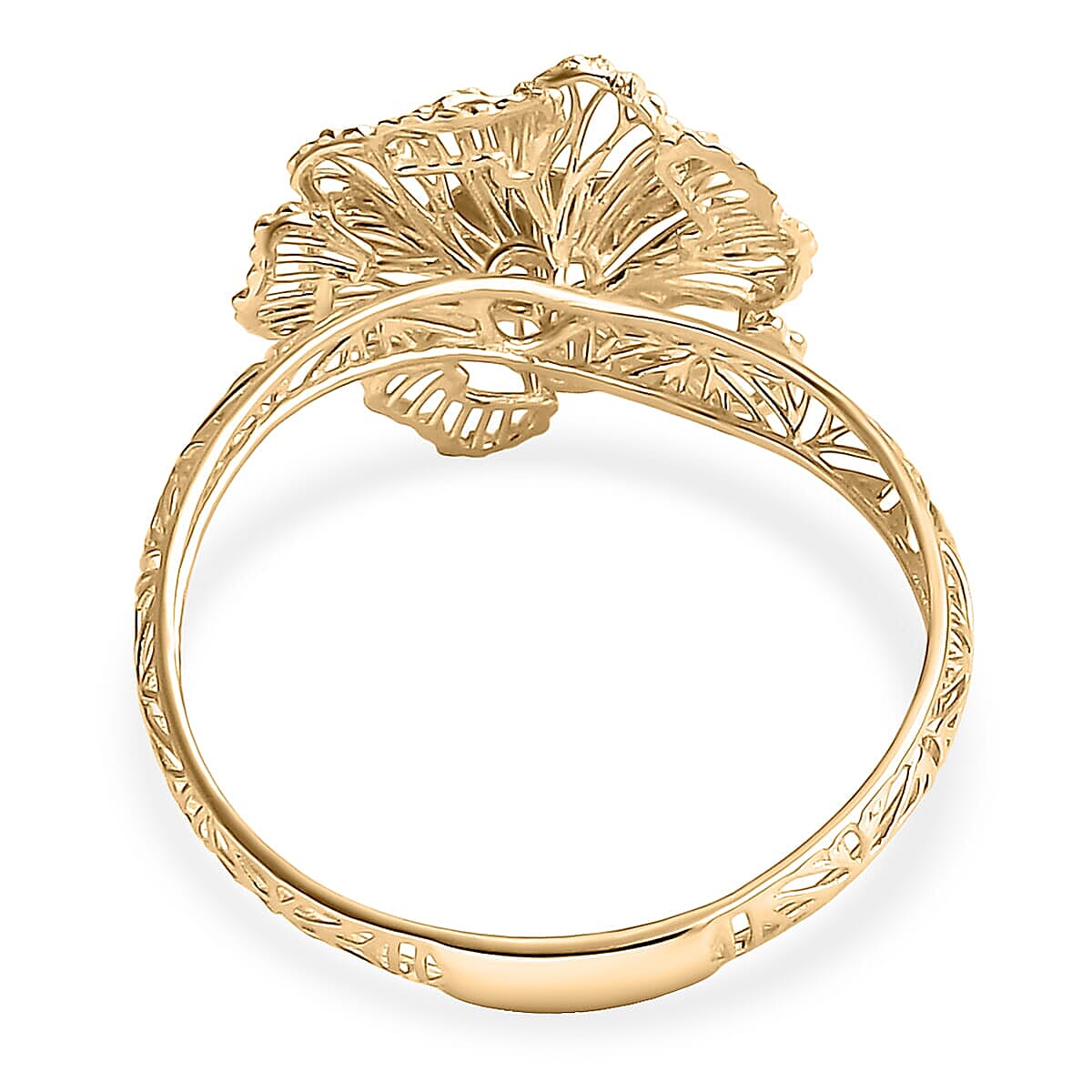 10K Yellow Gold Floral Ring 1.60 Grams(Size 7.0) image number 3