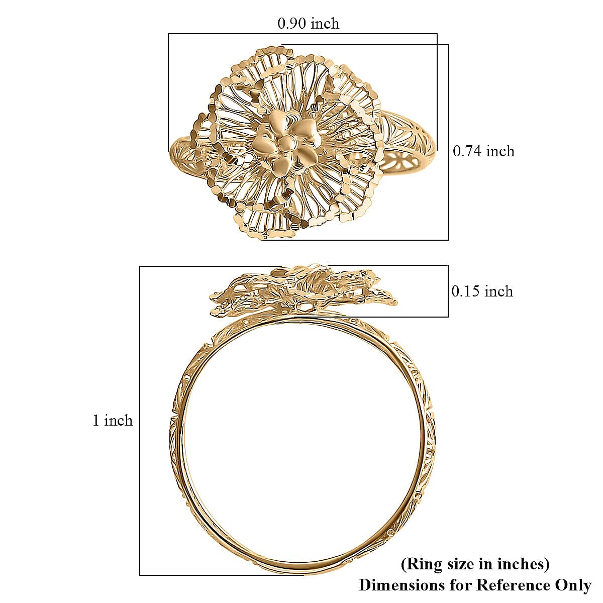 10K Yellow Gold Floral Ring 1.60 Grams(Size 7.0) image number 4