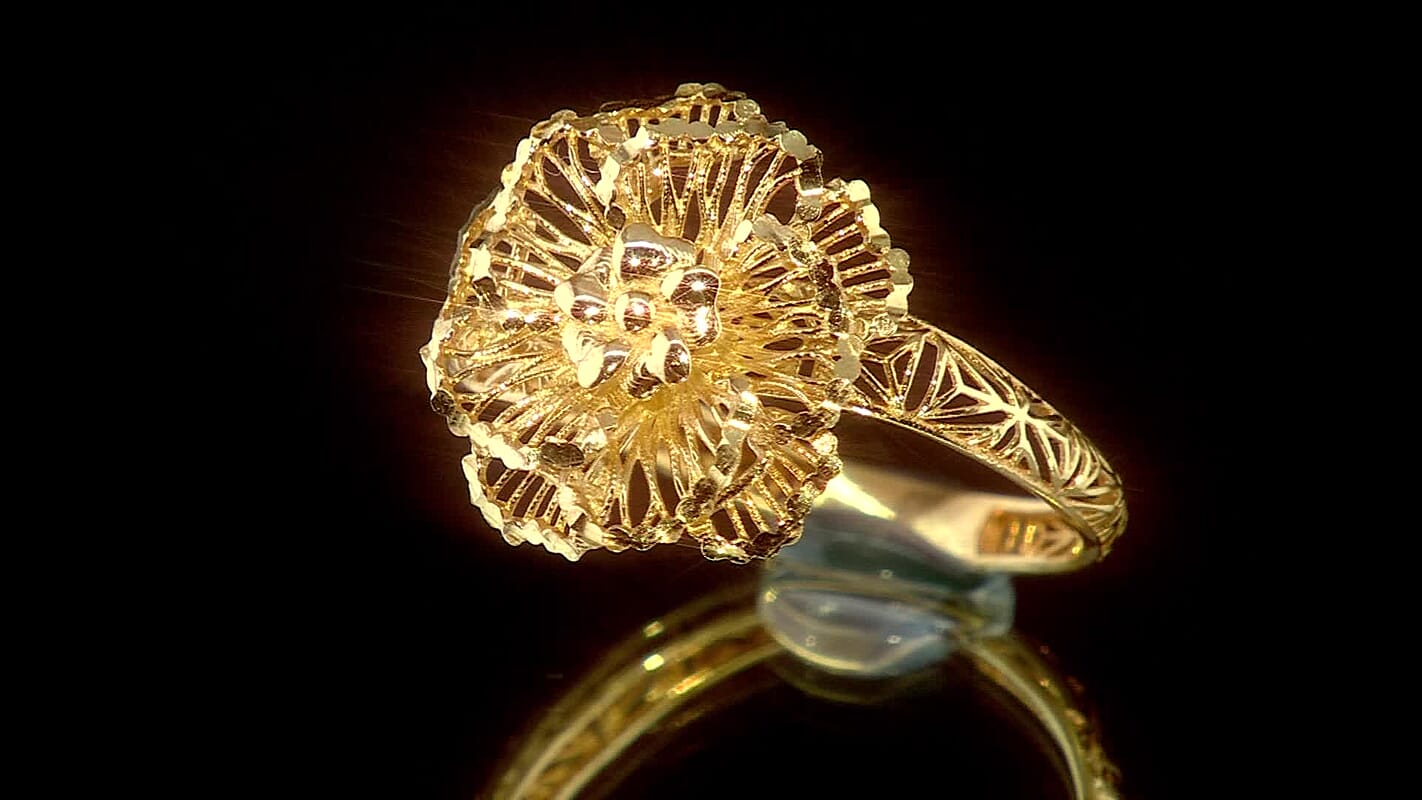 10K Yellow Gold Blooming Floral Ring (Size 10.0) (1.60 g)