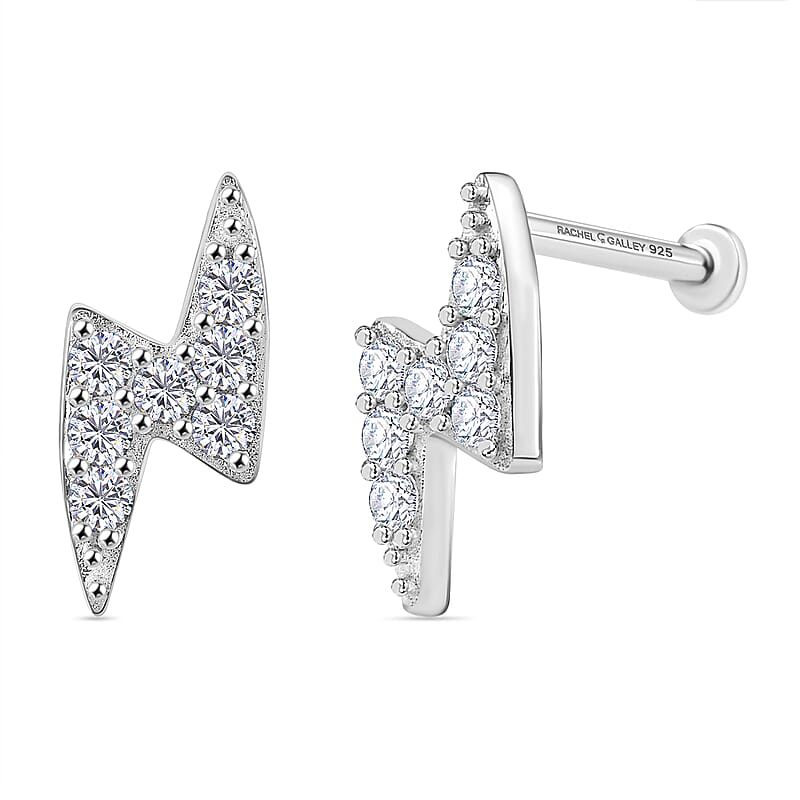 Rachel Galley Moissanite  Fancy Earrings in Rhodium Over Sterling Silver 0.28 ctw