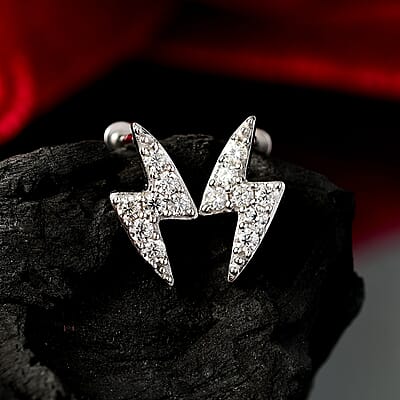 Rachel Galley Moissanite  Fancy Earrings in Rhodium Over Sterling Silver 0.28 ctw