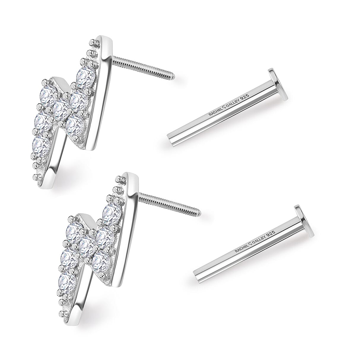 Rachel Galley Moissanite  Fancy Earrings in Rhodium Over Sterling Silver 0.28 ctw image number 4