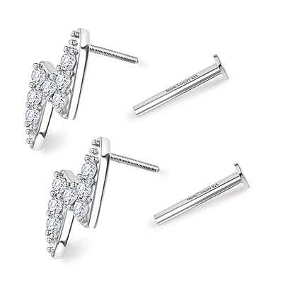 Rachel Galley Moissanite  Fancy Earrings in Rhodium Over Sterling Silver 0.28 ctw