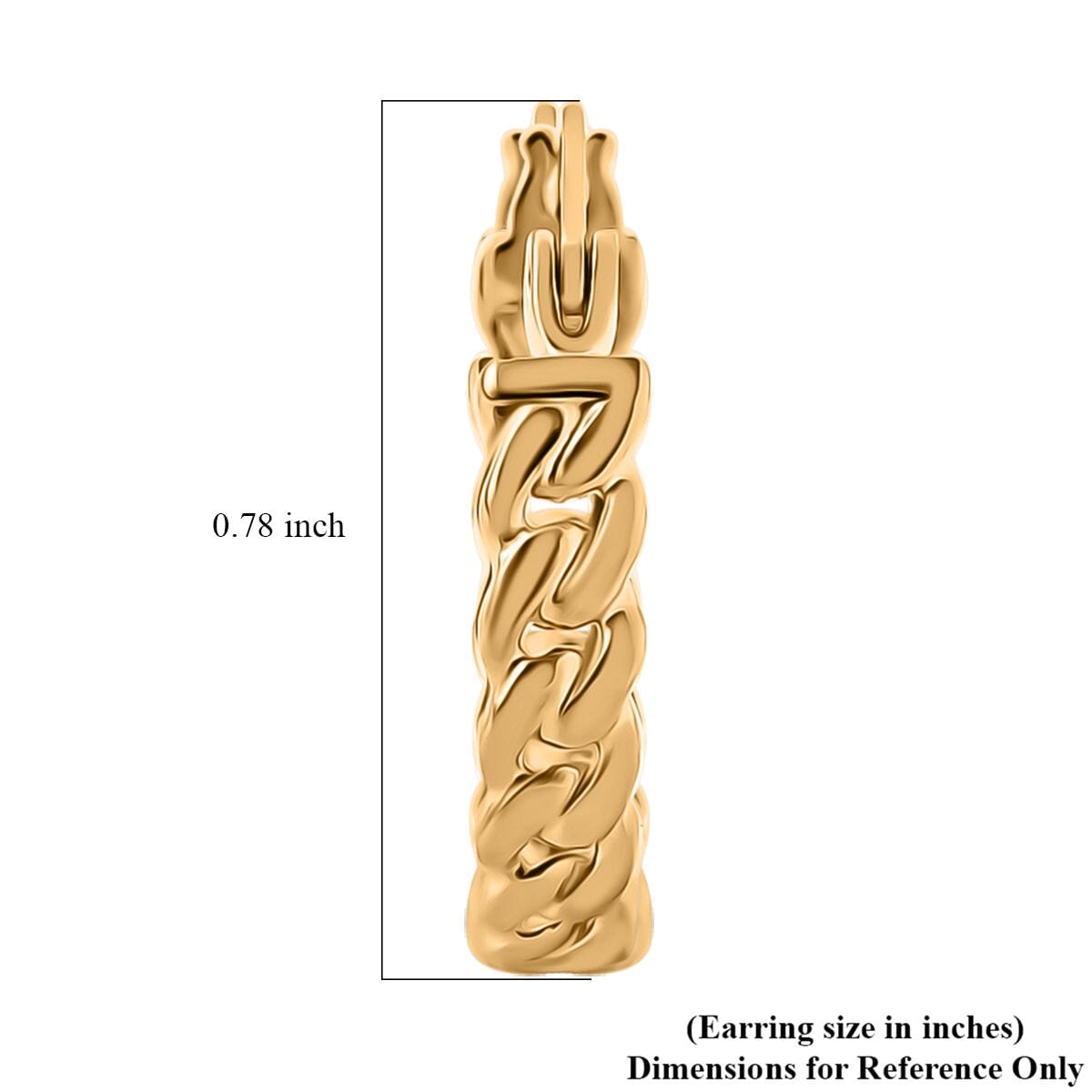 Curb Chain Hoop Earrings in 10K Yellow Gold 2.05 Grams image number 4