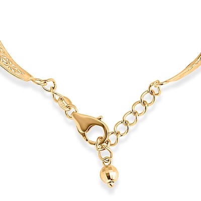Floral Bangle Bracelet in 10K Yellow Gold (7.25 In) 14.75 Grams