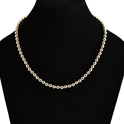Golden Grace Beads Chain Necklace in 10K Yellow Gold 18 Inches 21 Grams