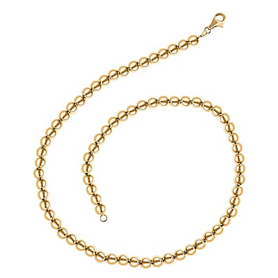 Golden Grace Beads Chain Necklace in 10K Yellow Gold 18 Inches 21 Grams