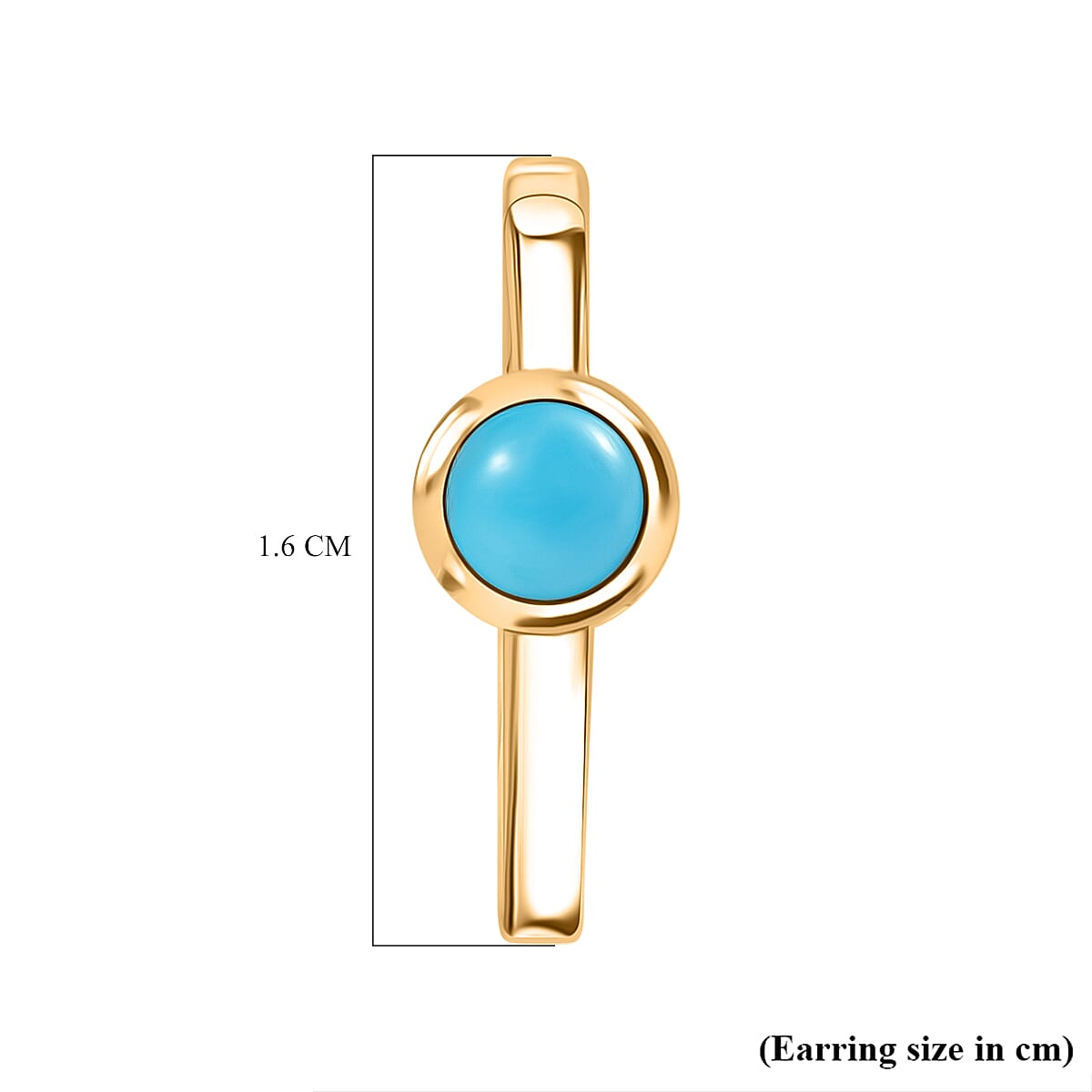 Rachel Galley D'Joy AAA Sleeping Beauty Turquoise 0.60 ctw Hoop Earrings in 18K Vermeil Yellow Gold Over Sterling Silver