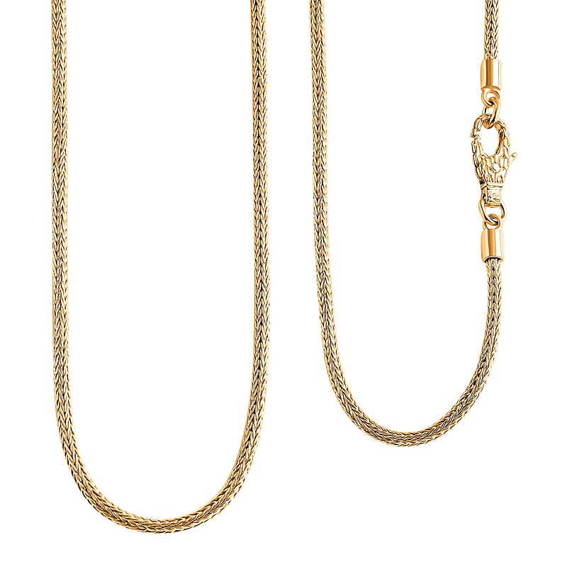 Bali Legacy 22K Vermeil Yellow Gold Over Sterling Silver Tulang Naga Necklace 20 Inches 17.97 Grams