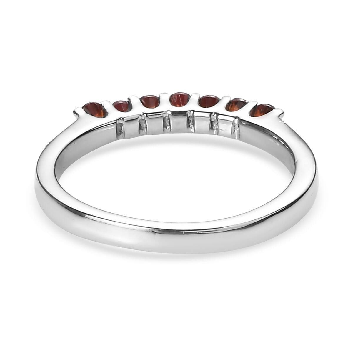Anthill Garnet 0.35 ctw 7 Stone Ring in Stainless Steel (Size 10.0) image number 4