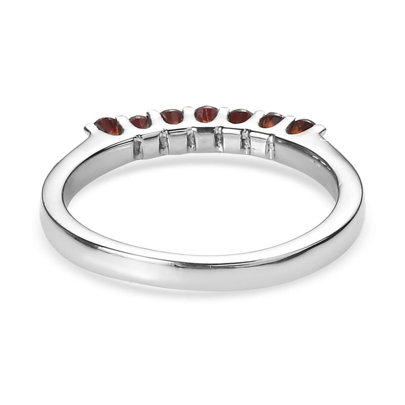 Anthill Garnet 0.35 ctw 7 Stone Ring in Stainless Steel (Size 10.0)