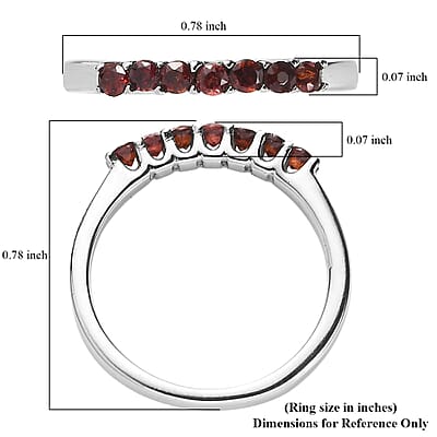 Anthill Garnet 0.35 ctw 7 Stone Ring in Stainless Steel (Size 10.0)