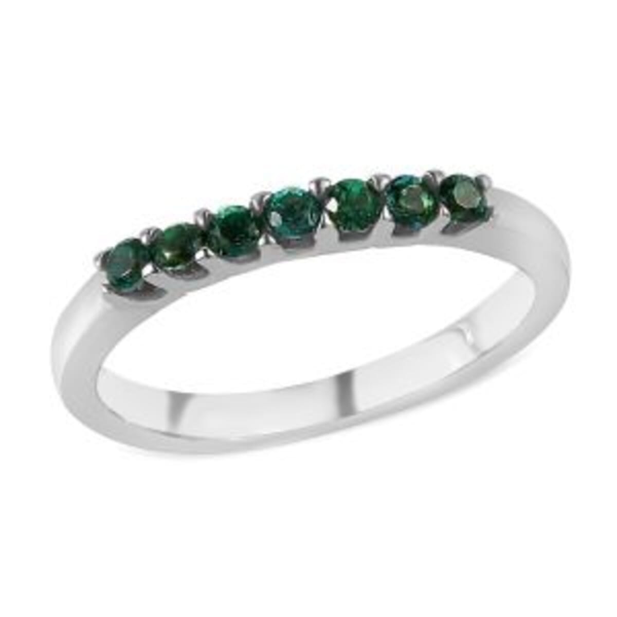 Signity Rainforest Topaz 0.30 ctw 7 Stone Ring in Stainless Steel (Size 11.0) image number 0