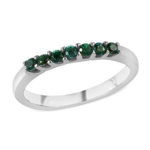 Signity Rainforest Topaz 0.30 ctw 7 Stone Ring in Stainless Steel (Size 11.0)