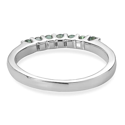 Signity Rainforest Topaz 0.30 ctw 7 Stone Ring in Stainless Steel (Size 8.0)