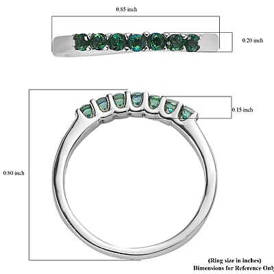 Signity Rainforest Topaz 0.30 ctw 7 Stone Ring in Stainless Steel (Size 8.0)