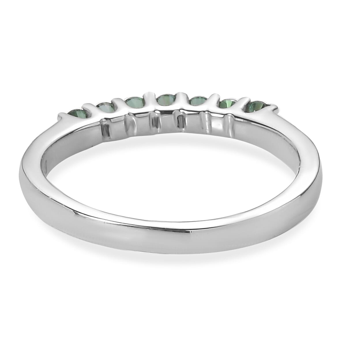 Signity Rainforest Topaz 0.30 ctw 7 Stone Ring in Stainless Steel (Size 9.0) image number 4